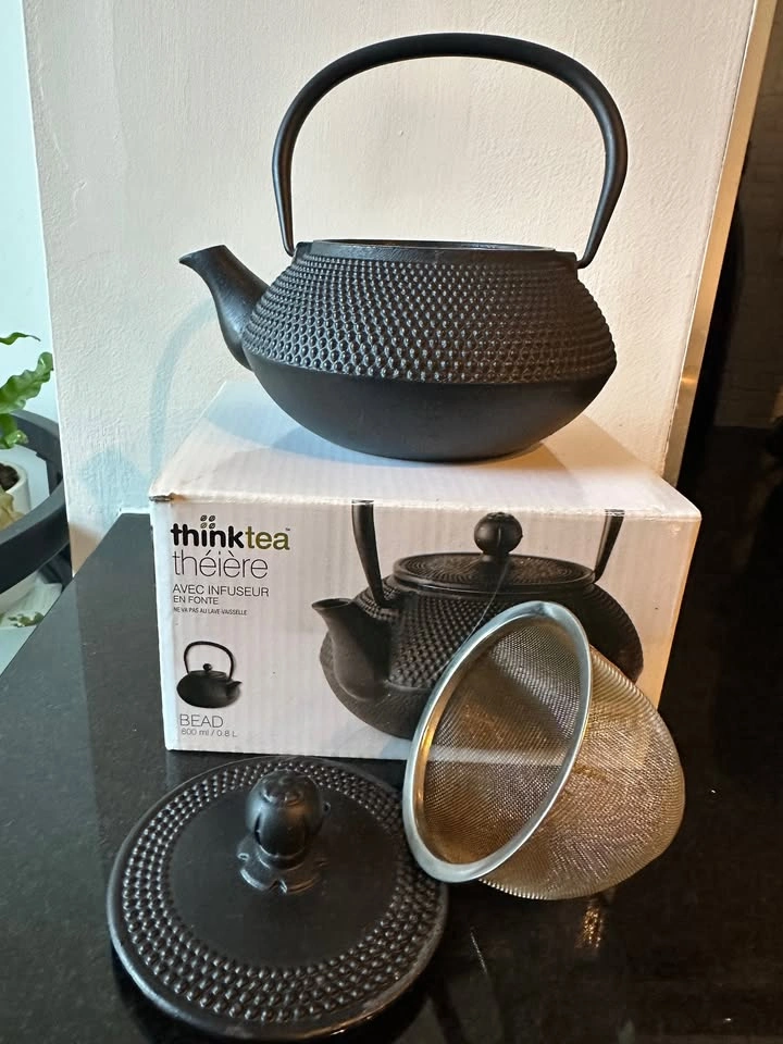 think tea - Beaded Cast Iron Tea pot - photo 3
