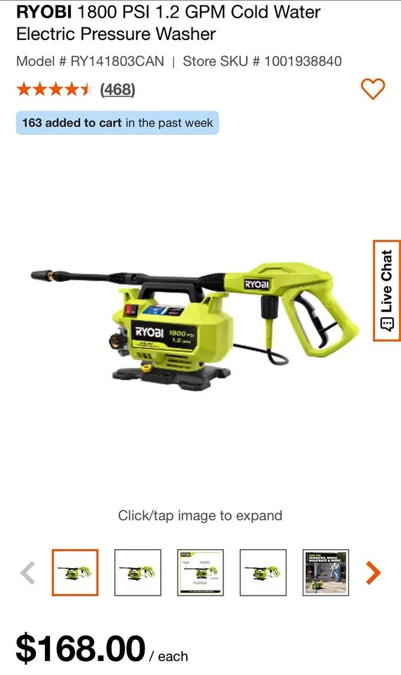 POWER WASH 1800 PSI UNOPENED BRAND NEW