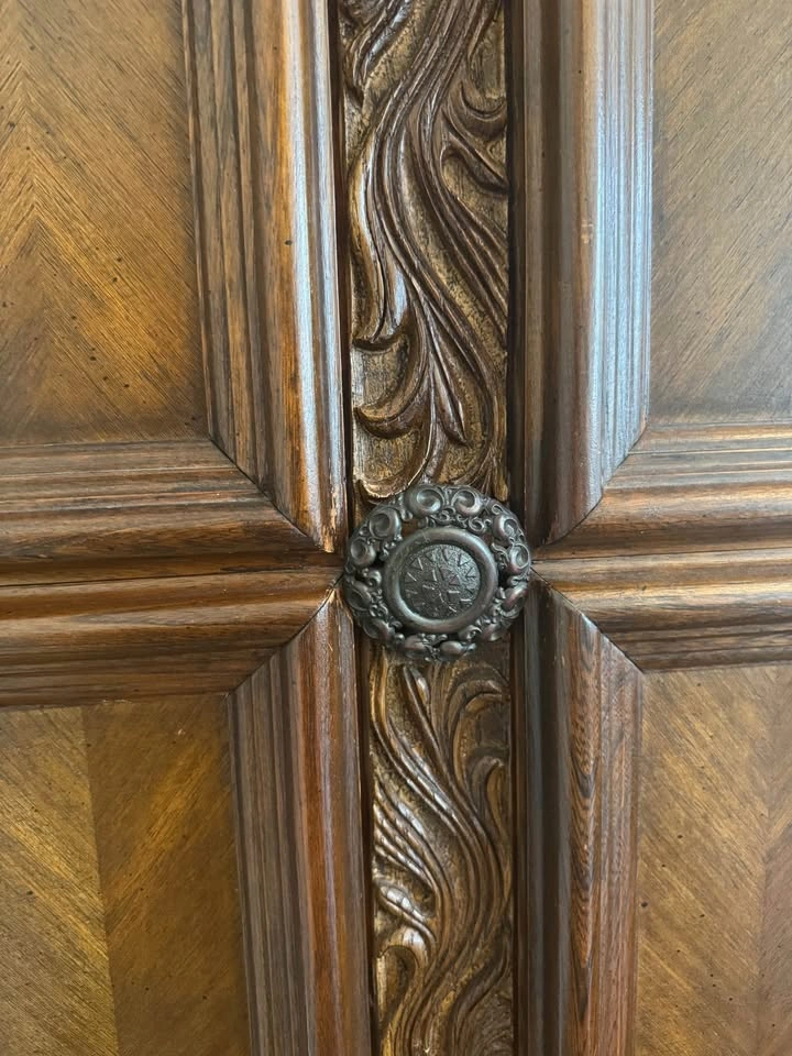 Vintage Wooden Armoire with Drawers - photo 3