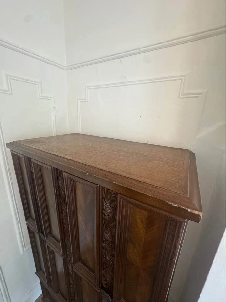 Vintage Wooden Armoire with Drawers - photo 4