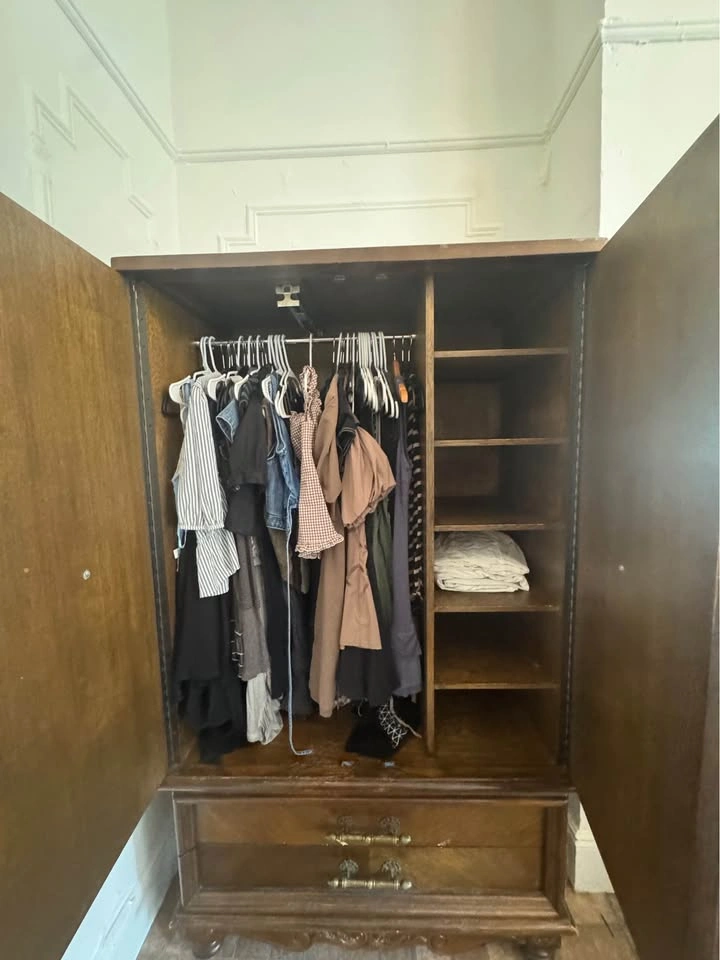 Vintage Wooden Armoire with Drawers - photo 5
