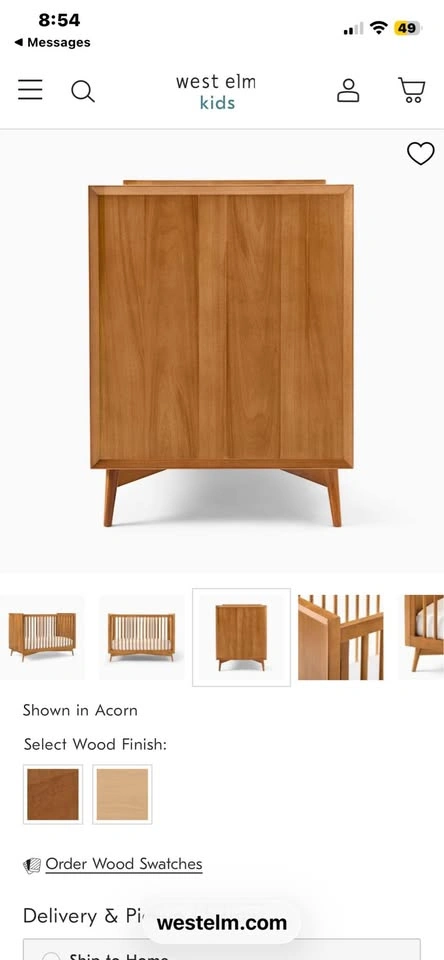 West Elm Conversion Crib with Newton Waterproof Mattress - photo 2