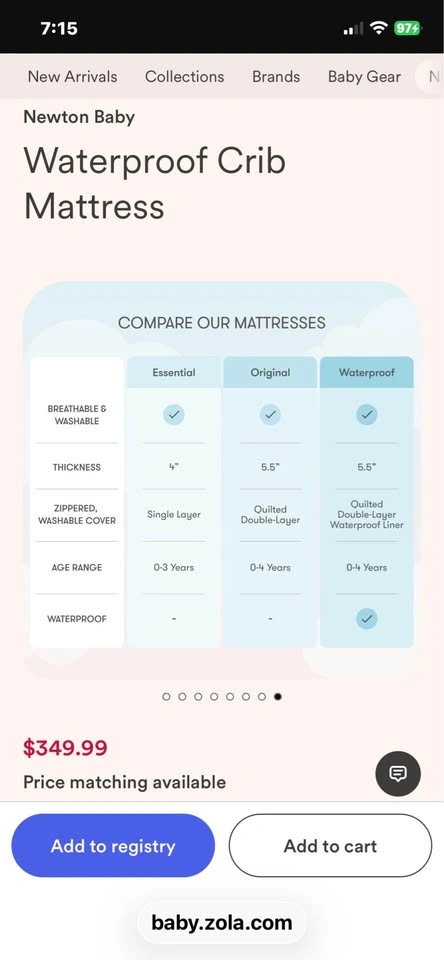 West Elm Conversion Crib with Newton Waterproof Mattress - photo 4