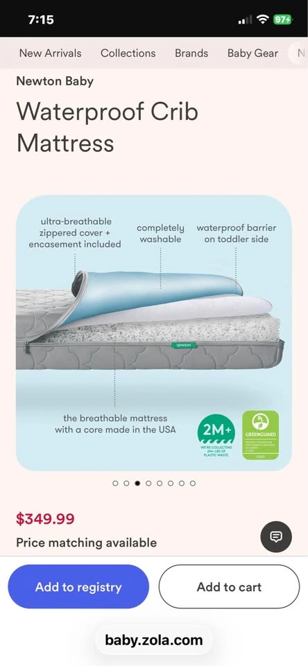 West Elm Conversion Crib with Newton Waterproof Mattress - photo 5