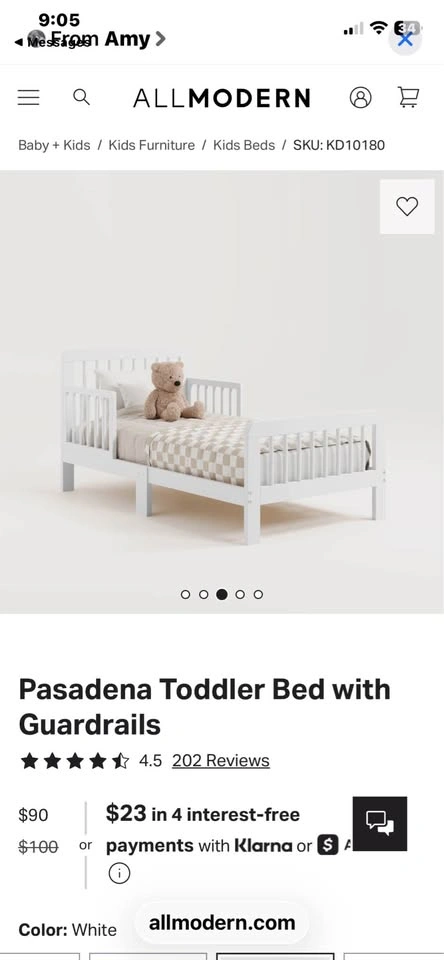 Pasadena Toddler Bed with guardrails and Newton Mattress - photo 5