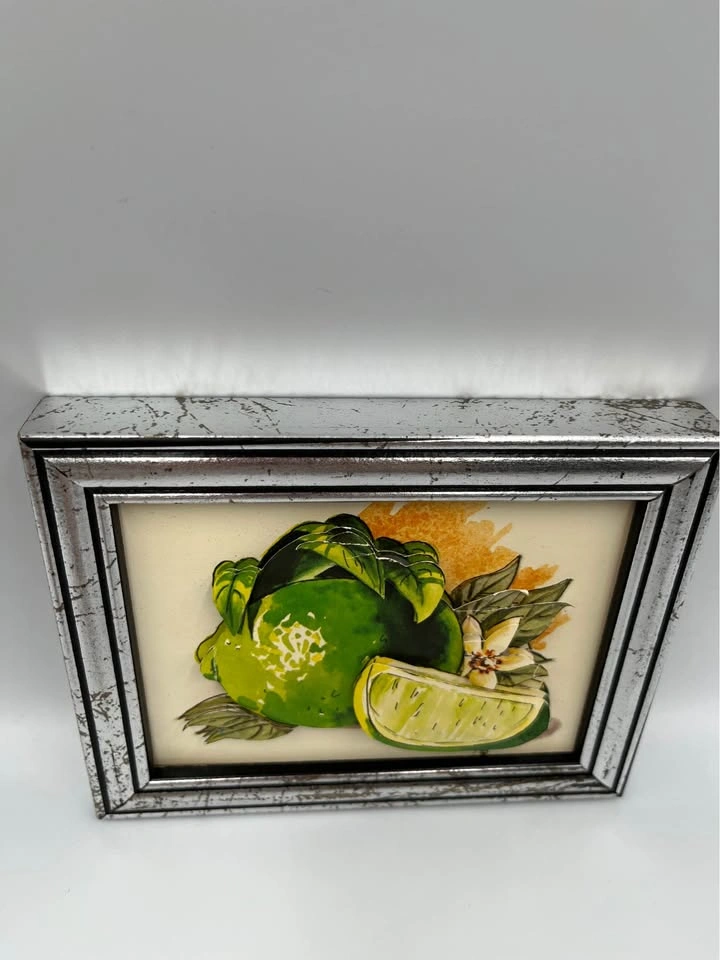 Rare Handmade 3D Layered Paper Art Lime with White Blossom - photo 5
