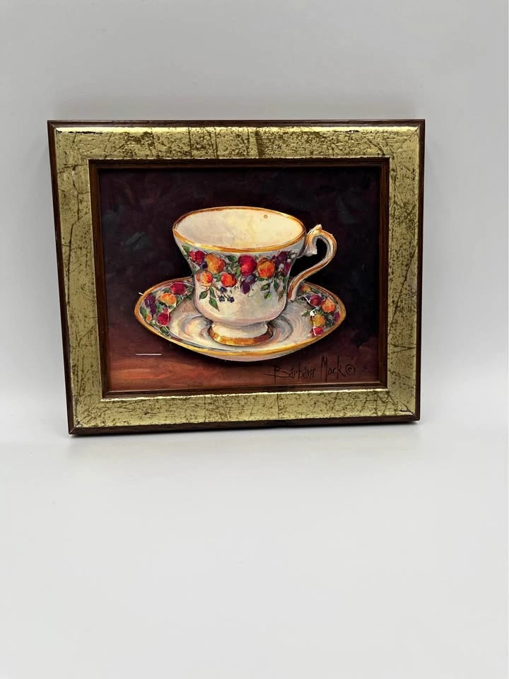 Rare Handmade 3D layered Paper Art Fruit Teacup