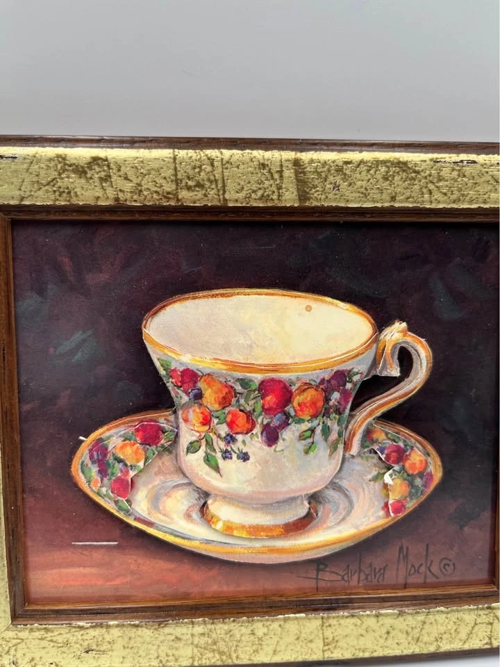 Rare Handmade 3D layered Paper Art Fruit Teacup - photo 4