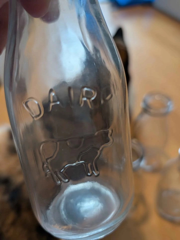 Glass Dairy Milk Bottles with Cow Embossing - photo 2