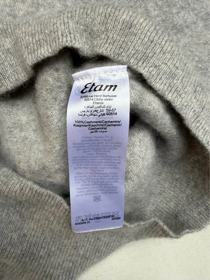 Etam 100% Cashmere Crew Neck Sweater - Medium - photo 5