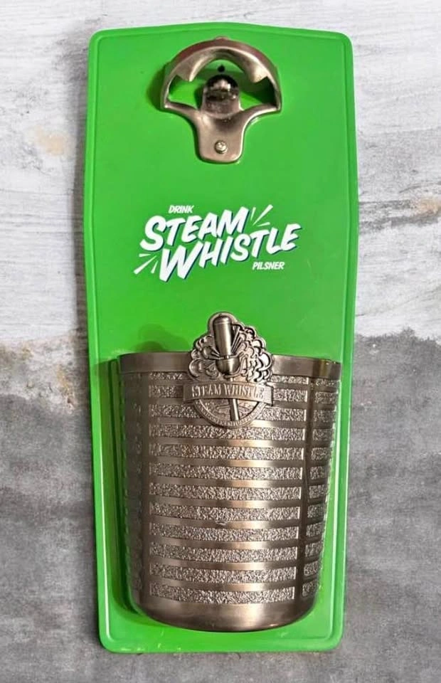 Steam Whistle Magnetic Bottle Opener with Cap Catcher