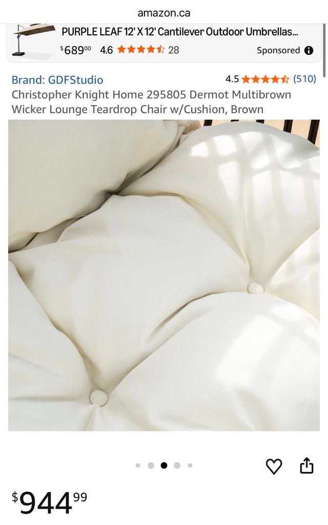 egg chair - teardrop wicker chair - photo 3