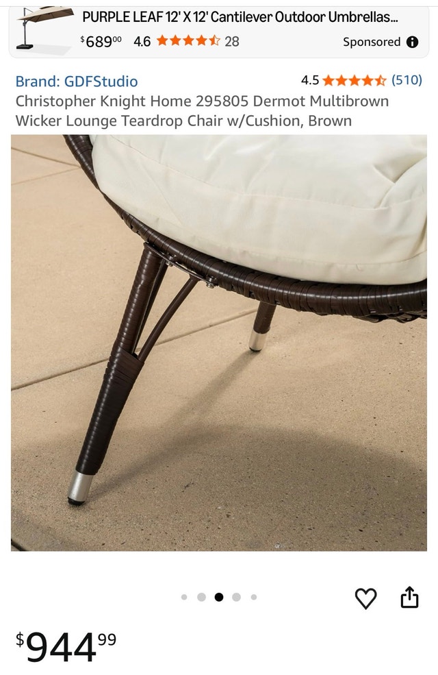 egg chair - teardrop wicker chair - photo 4