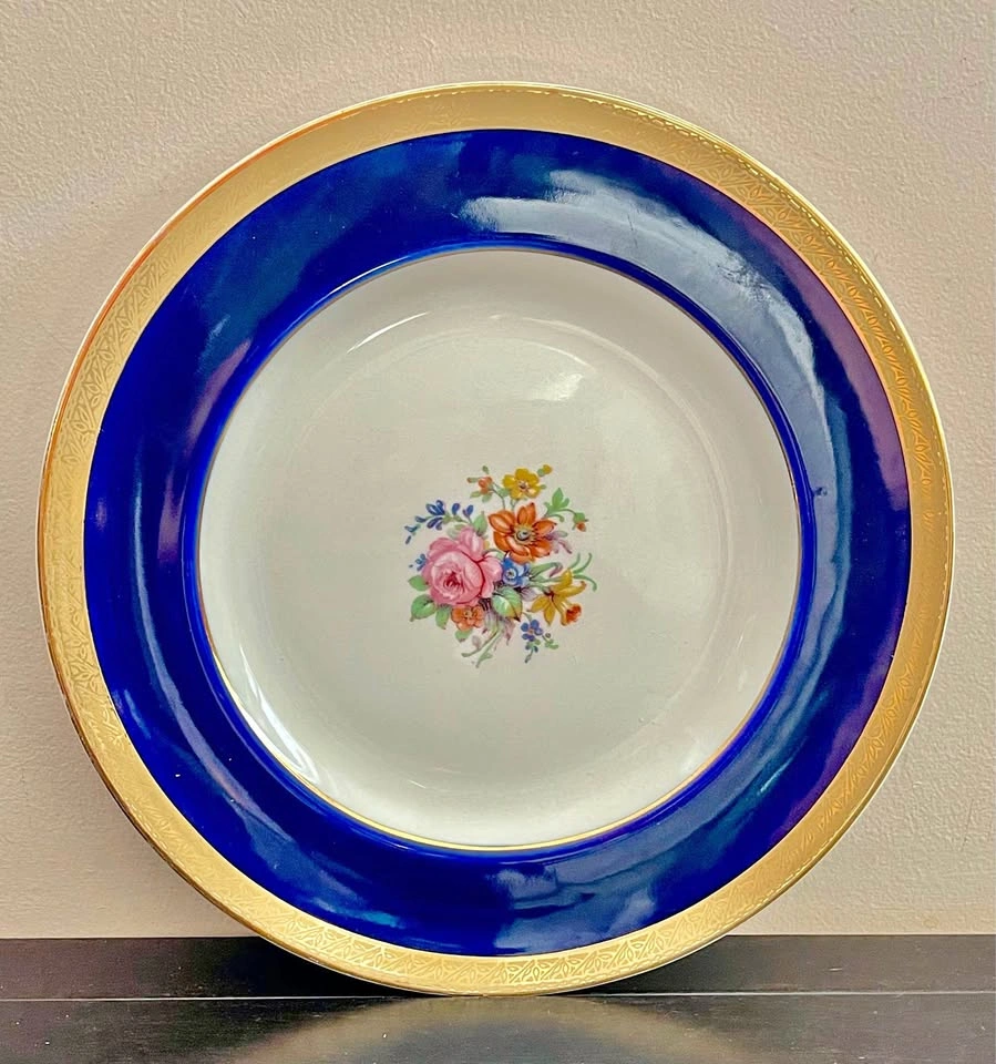 Vintage Crown Ducal Cobalt Blue Dinner Plate 4937 10 1/2”