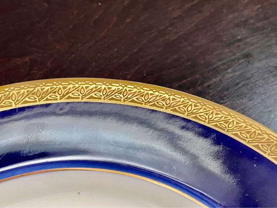 Vintage Crown Ducal Cobalt Blue Dinner Plate 4937 10 1/2” - photo 2