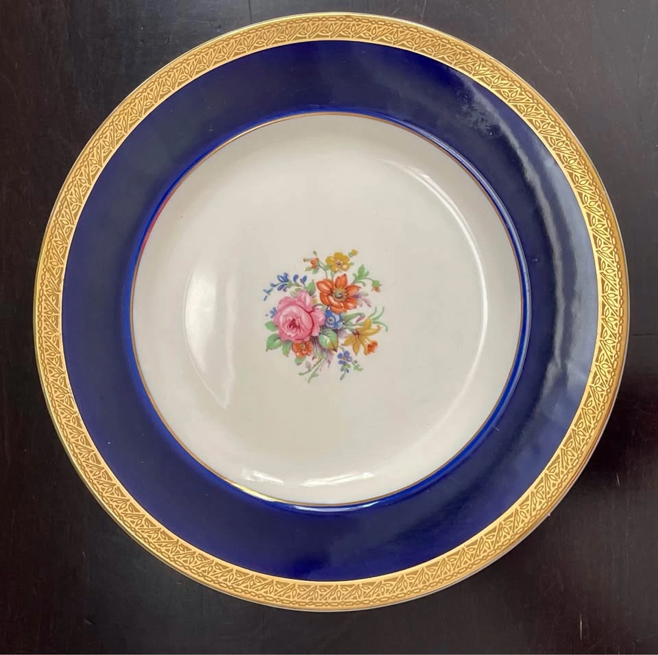 Vintage Crown Ducal Cobalt Blue Dinner Plate 4937 10 1/2” - photo 5