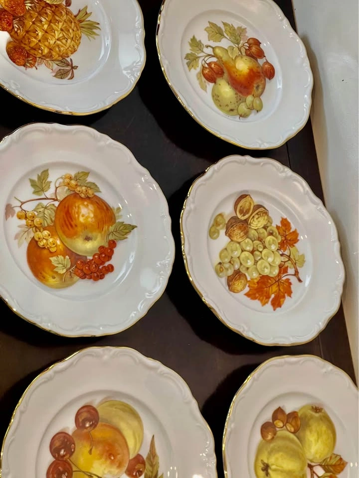Vintage Winterling Röslau Bavaria Fruit Gold Salad Plates - photo 3