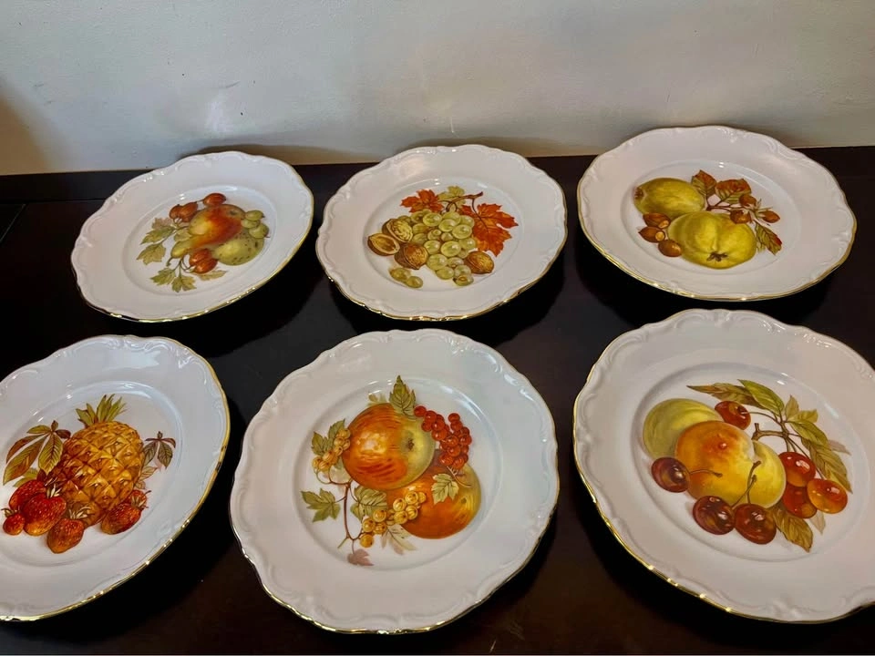 Vintage Winterling Röslau Bavaria Fruit Gold Salad Plates - photo 4