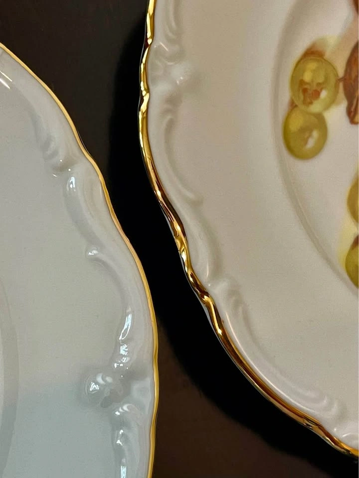 Vintage Winterling Röslau Bavaria Fruit Gold Salad Plates - photo 5