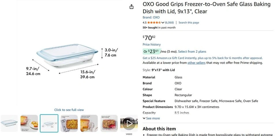 OXO glass baking dish with lid 3 qt - photo 3