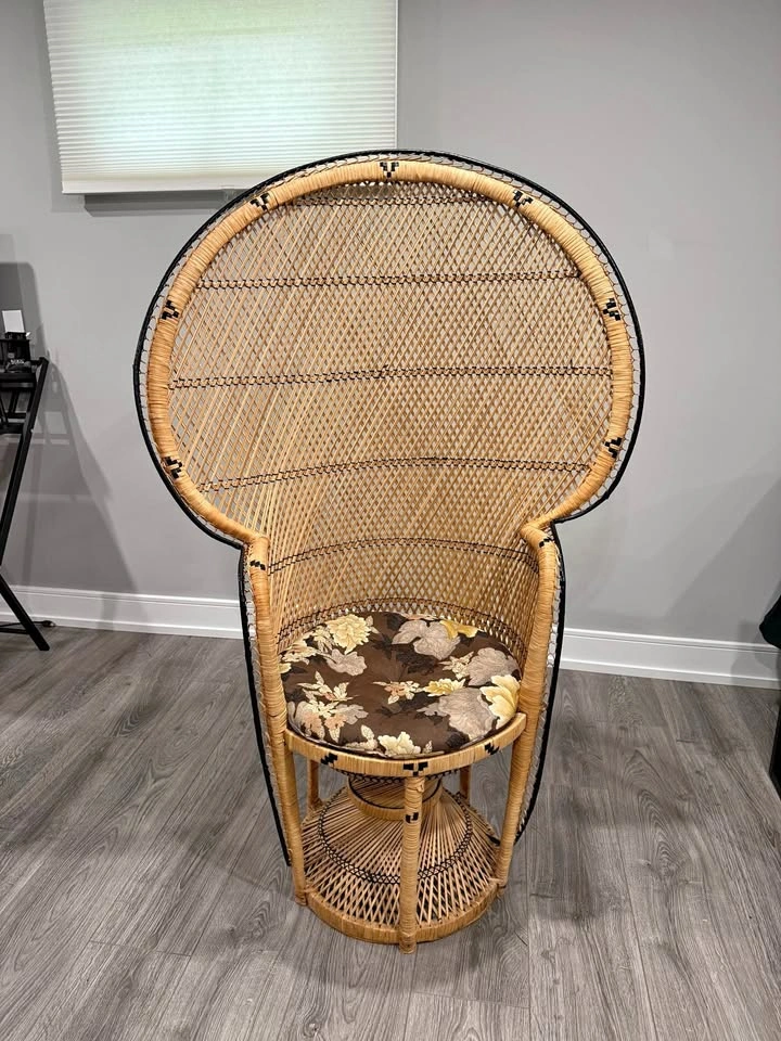 Vintage Wicker Peacock Chair
