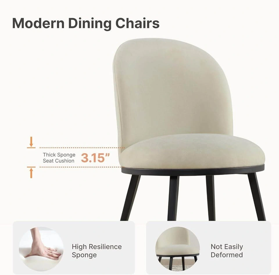Modern Cream Faux Leather Dining Chair - photo 2