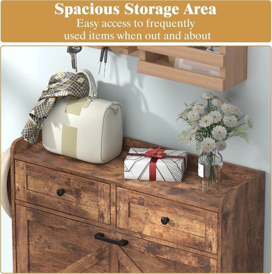 Farmhouse Narrow Shoe Cabinet - photo 2
