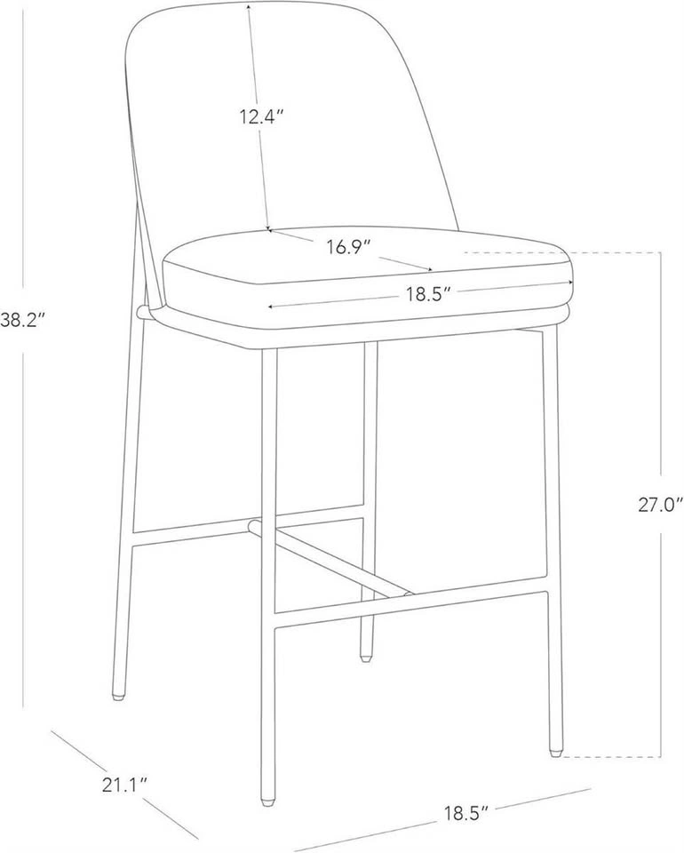 Modern Counter Height Bar Stools – Set of 2 - photo 2