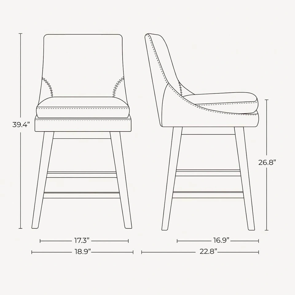 CHITA Counter Height Swivel Barstool Set of 2 - photo 2