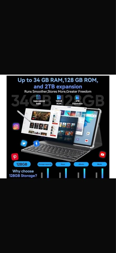 11-inch Android 16 Tablet with Keyboard - photo 3