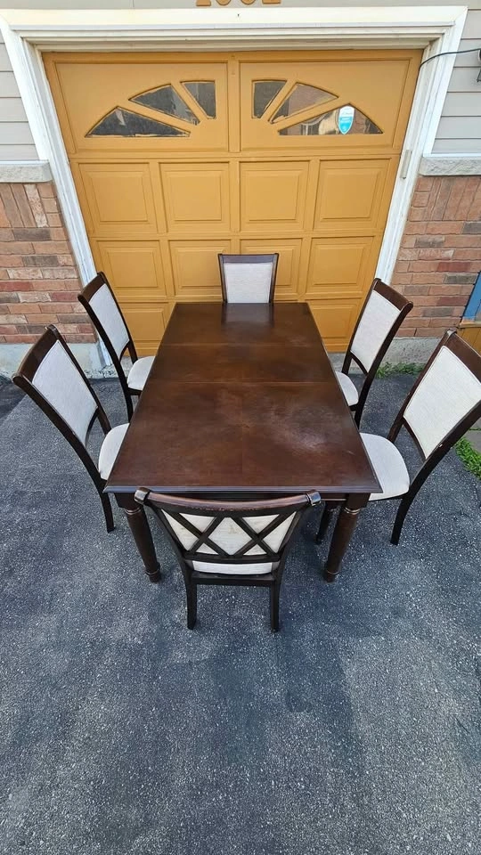 SOLID WOOD DINING TABLE WITH 6 WOODEN CHAIRS BEST OFFER - photo 2