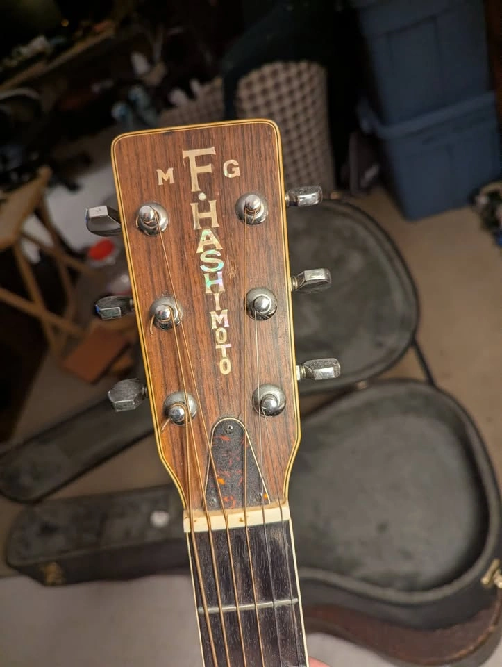 50 Year Old - F. Hashimoto Acoustic Guitar - Includes Hard case - photo 3