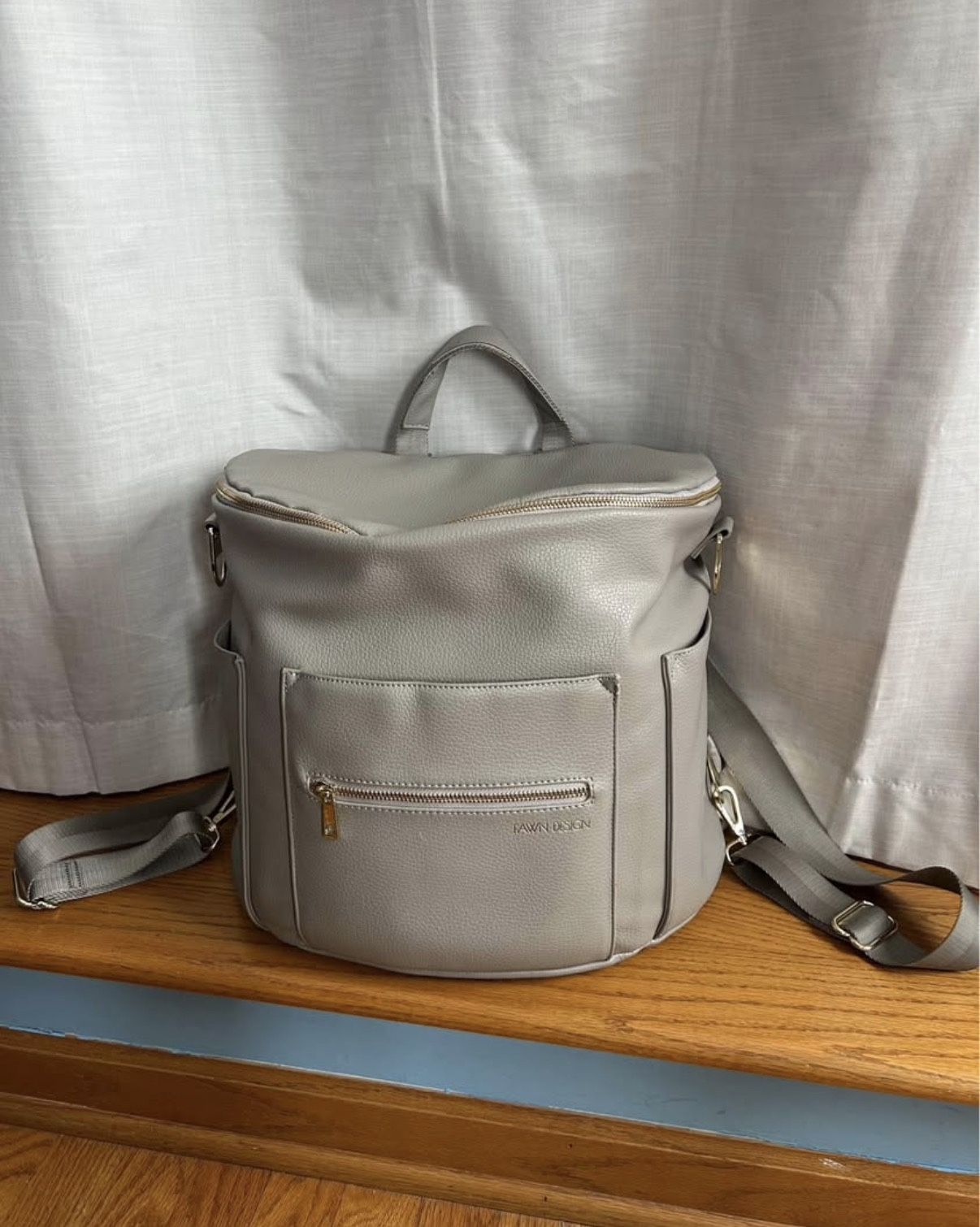 Fawn Design Grey Leather Diaper Bag - photo 2