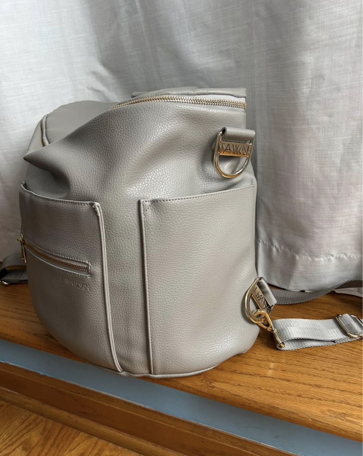 Fawn Design Grey Leather Diaper Bag - photo 3