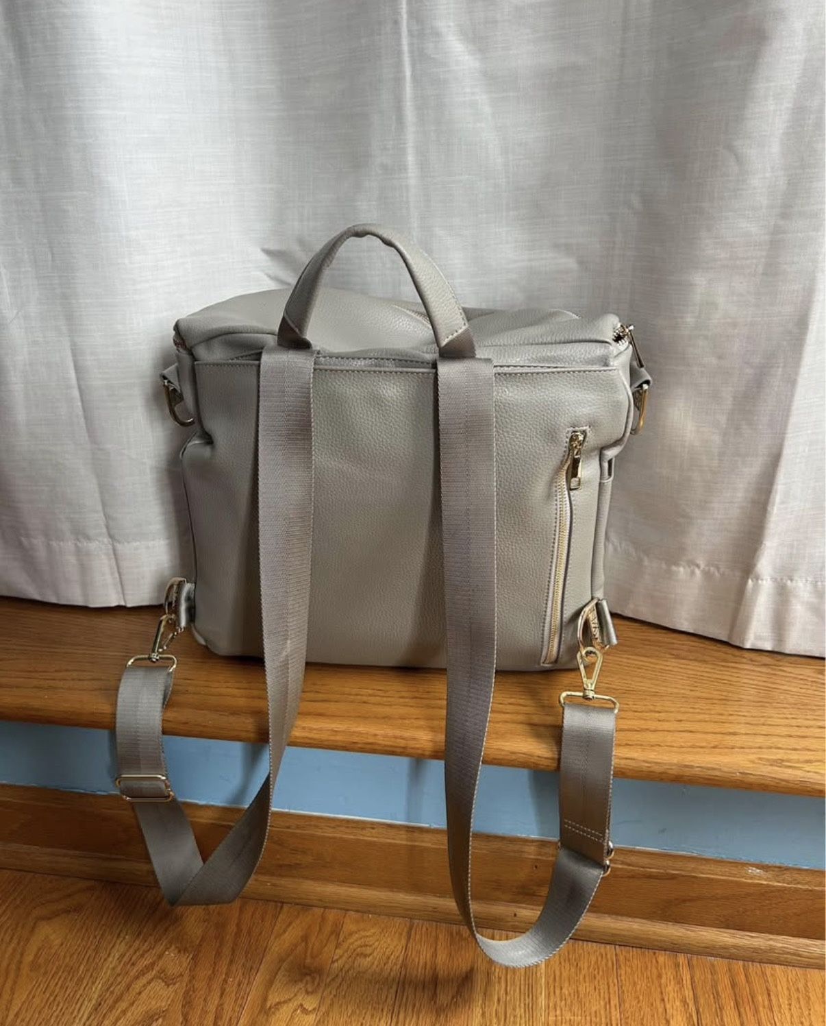 Fawn Design Grey Leather Diaper Bag - photo 4