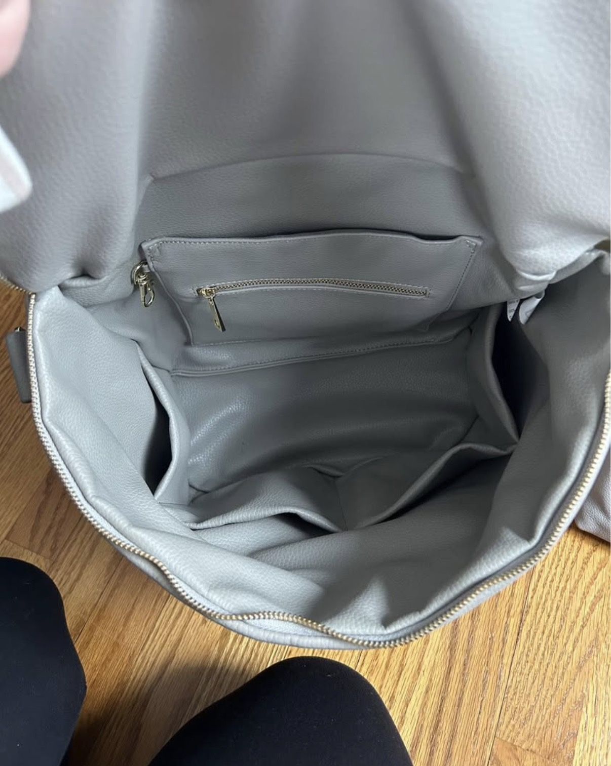 Fawn Design Grey Leather Diaper Bag - photo 5