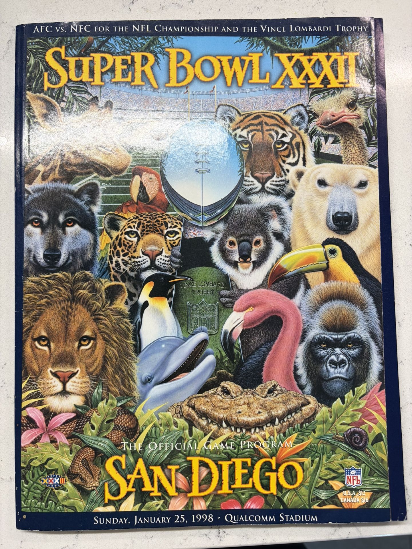 1998 Super Bowl XXXII 32 Program Denver Broncos vs Green Bay Pac