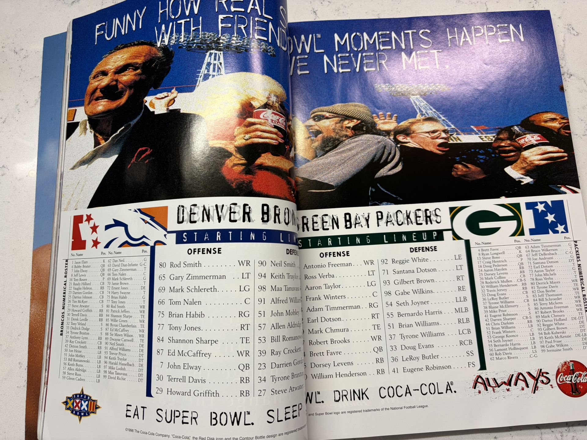 1998 Super Bowl XXXII 32 Program Denver Broncos vs Green Bay Pac - photo 3