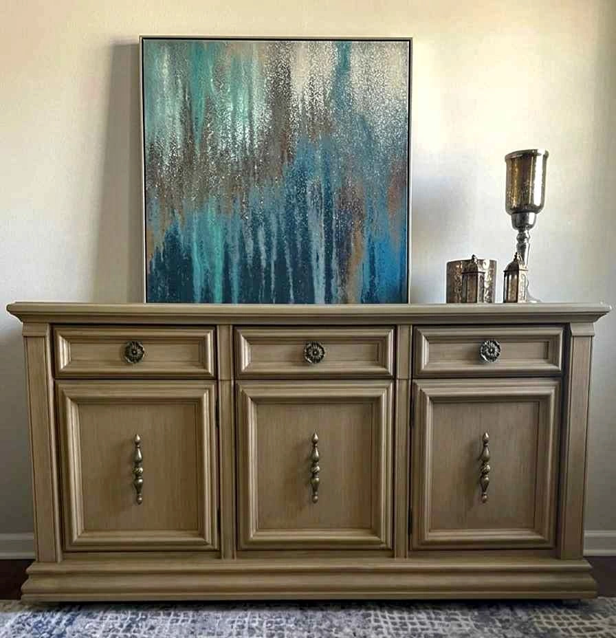 Solid Oak Buffet Credenza - Pottery Barn wood look sideboard