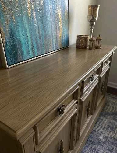 Solid Oak Buffet Credenza - Pottery Barn wood look sideboard - photo 2