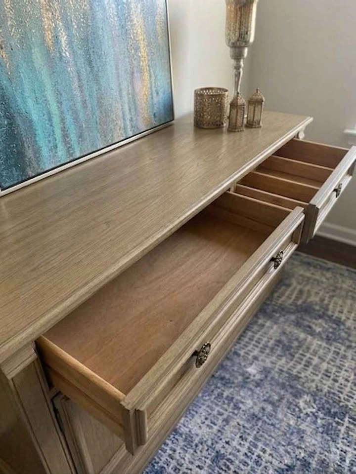 Solid Oak Buffet Credenza - Pottery Barn wood look sideboard - photo 3