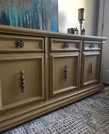 Solid Oak Buffet Credenza - Pottery Barn wood look sideboard - photo 4