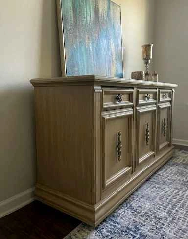Solid Oak Buffet Credenza - Pottery Barn wood look sideboard - photo 5