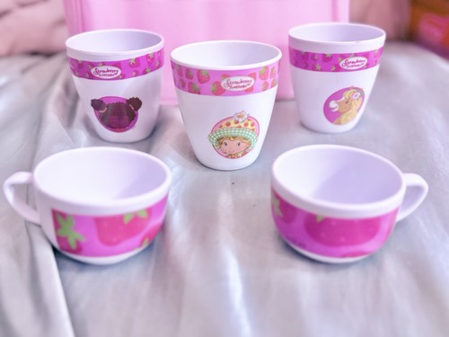 Vintage Strawberry Shortcake Melamine Cups- 5 Pcs