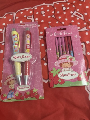 New Español Strawberry Shortcake Rosita Fresita 2 Pck pen Sets