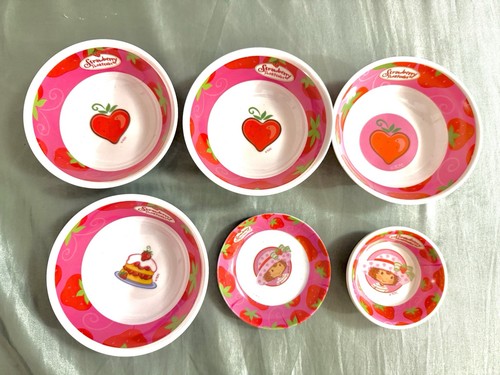 2003 Strawberry shortcake plate and bowl set- 6 Pcs