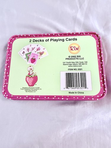 2002 Strawberry Shortcake RIX Playing Cards Tin - photo 3