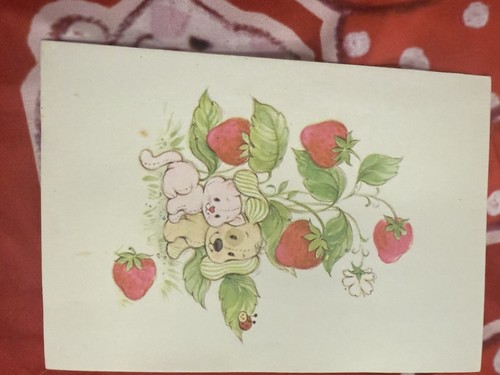 Mixed Lot 4 Vintage Strawberry Shortcake French Cards & Pen - photo 3