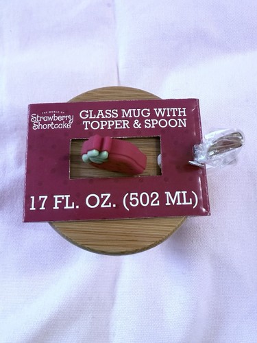 STRAWBERRY SHORTCAKE GLASS MUG W/ Spoon SILVER BUFFALO LLC. 2025 - photo 2