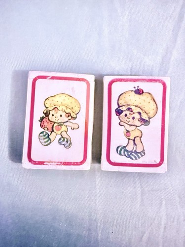 Vintage Strawberry Shortcake 1980's Apple Dumpling Eraser Set- S